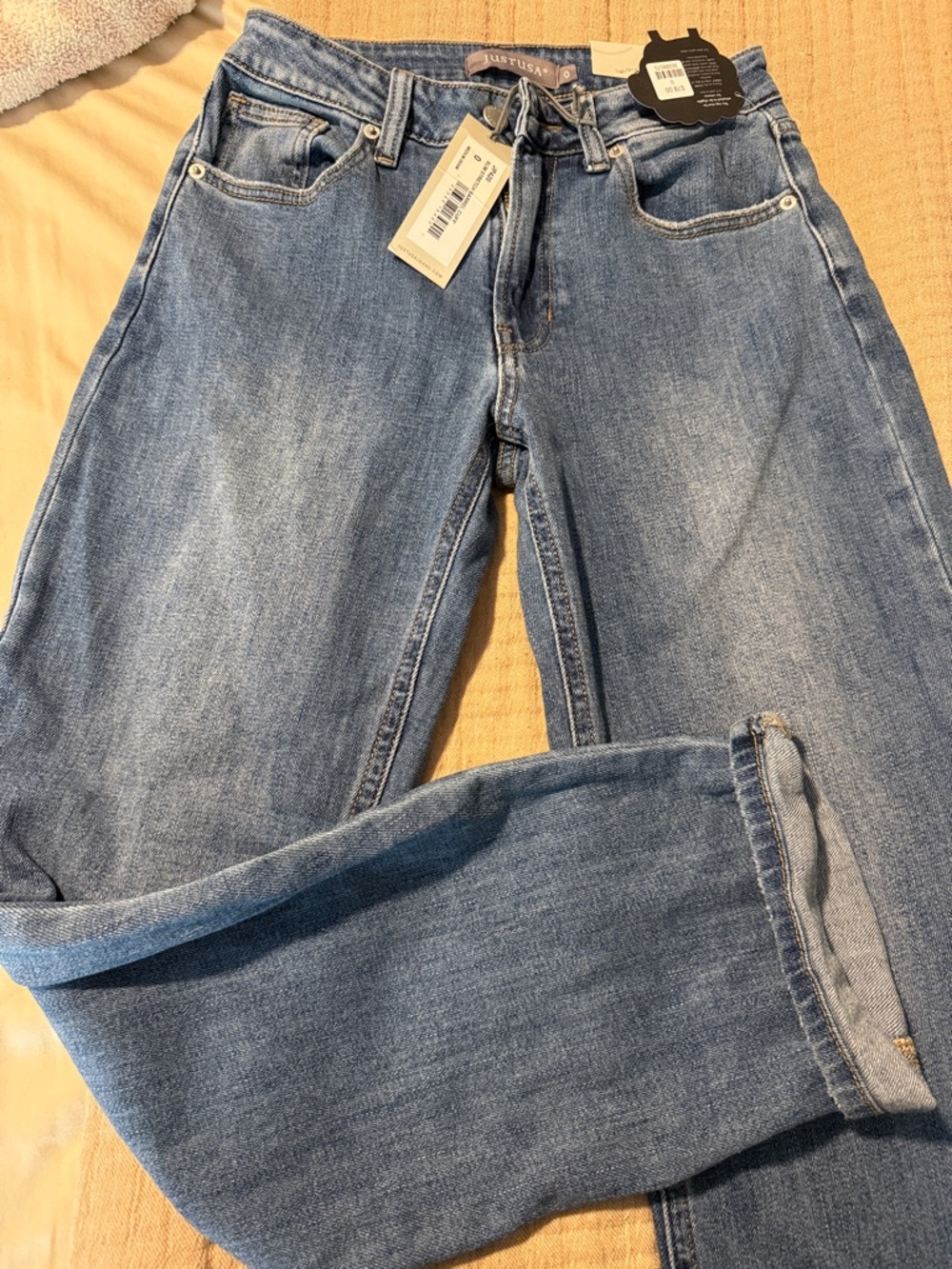JustUSA Medium Blue High-Rise Straight Jeans